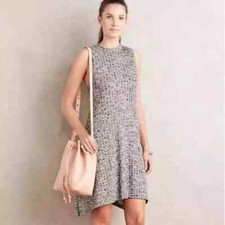 Maeve Anthropologie Emerson Swing Dress Women Large Grey Capsule Flowy Comfort