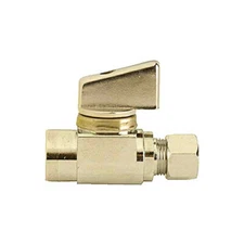 Danco E-Z Turn Chrome Straight Ball Valve 1/2" Sweat x 3/8" Comp, 59210