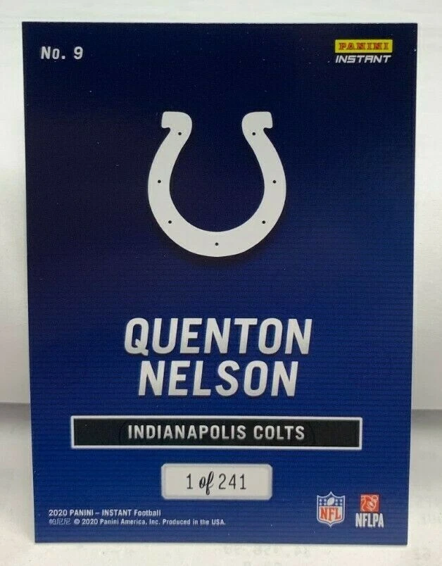 Quenton Nelson 2020 Panini Instant NFL ALL-PRO #9 - INDIANAPOLIS COLTS - SP /241 - Image 2 of 2