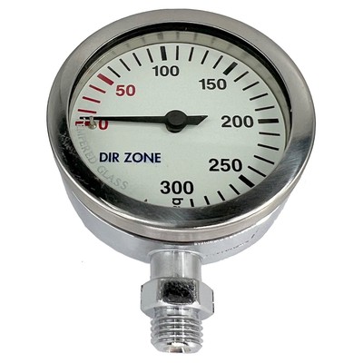 SF-1 TopDeal: Dir Zone Finimeter SPG 63mm 0-300 Bar Chrome inkl. Swivel O2 clean