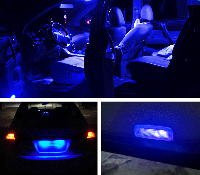 2x Philips 194 Blue LED Bright White T10 Dome License Plate Light bulbs W5W 168