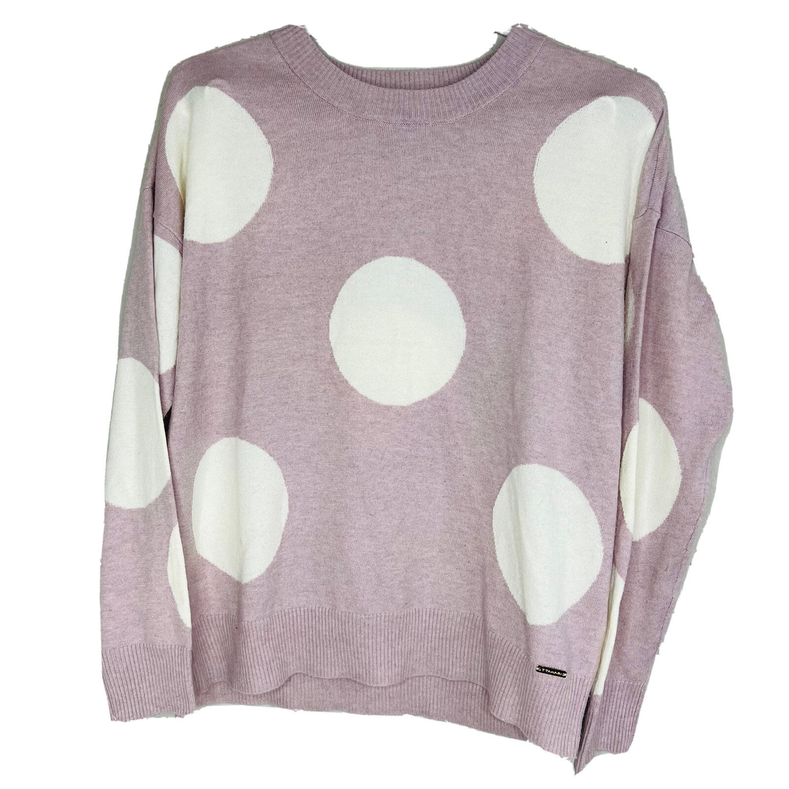 Tahari Pink Polka Dot Tight Knit 