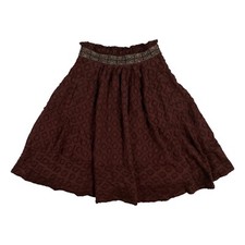 Maeve Skirt Size 4 Anthropologie Brown Diamond Jacquard Full Embroidered