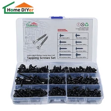 Home DIYer 340pcs Phillips Pan Head Self Tapping Screws Sheet Metal Screws