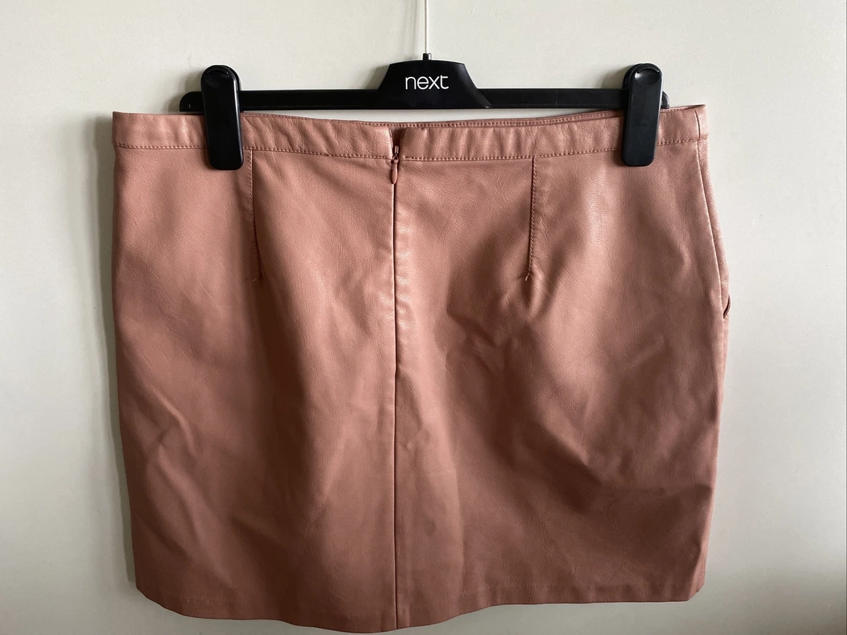 Pink leather top skirt size 14