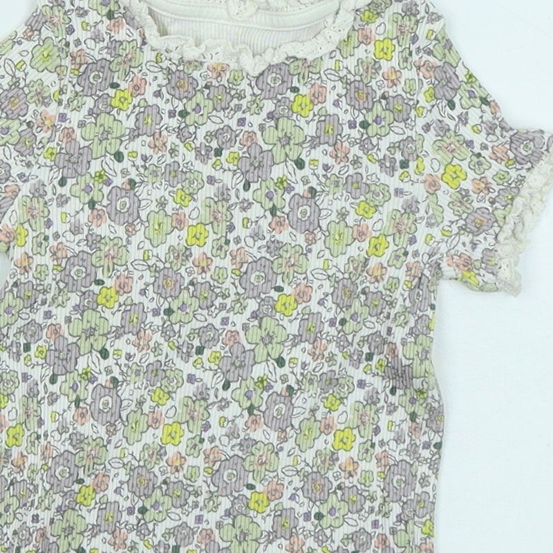 George Girls Floral Cotton blend T-Shirt Size 2-3 Years image 10