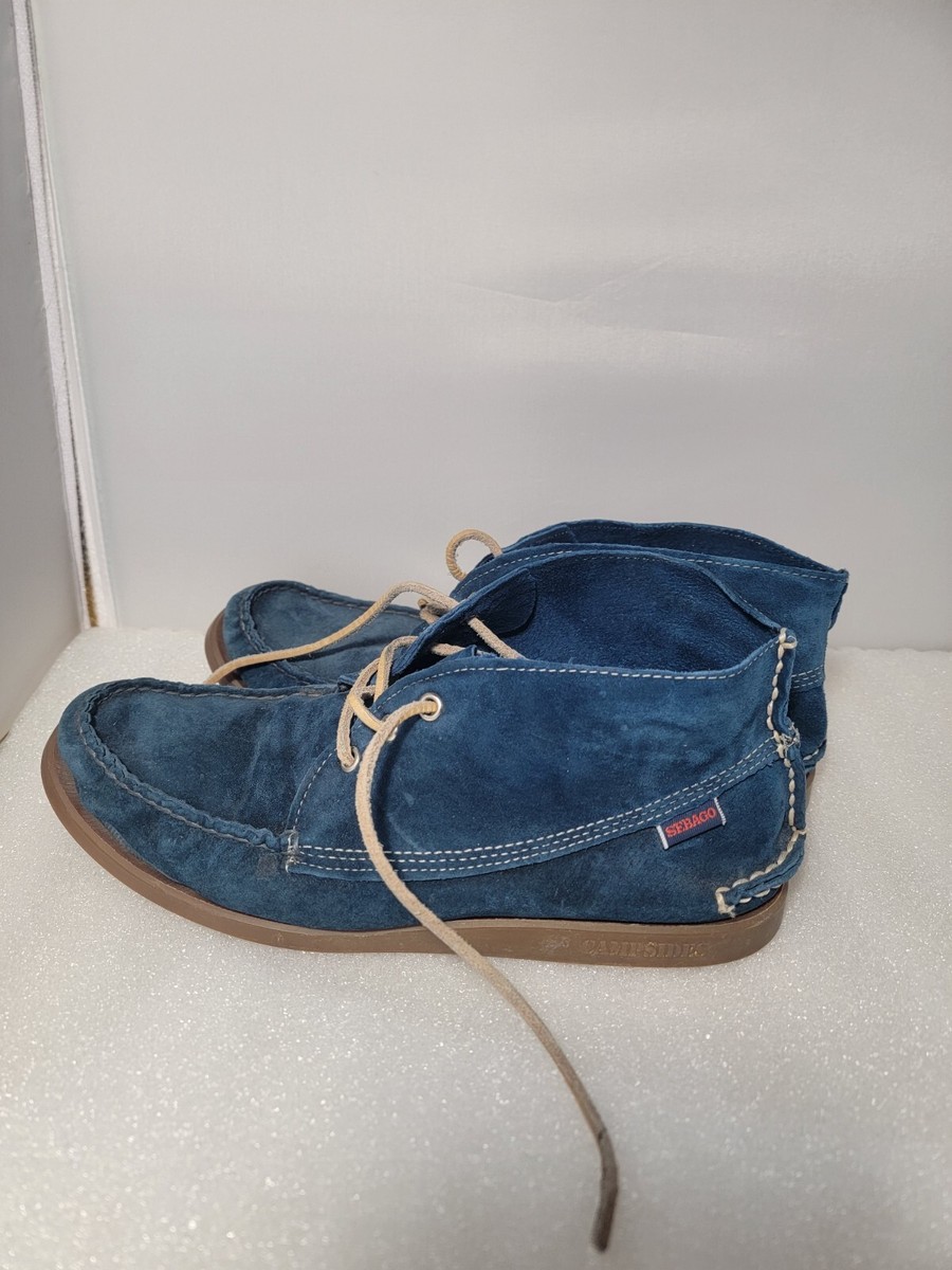 Sebago Campsides 9 Men's Navy Blue Suede Ankle Boots Lace