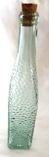 Vt. 11" Green Empty Bottle Cork Stopper Pebbled 2 1/4" Square Displayed Only