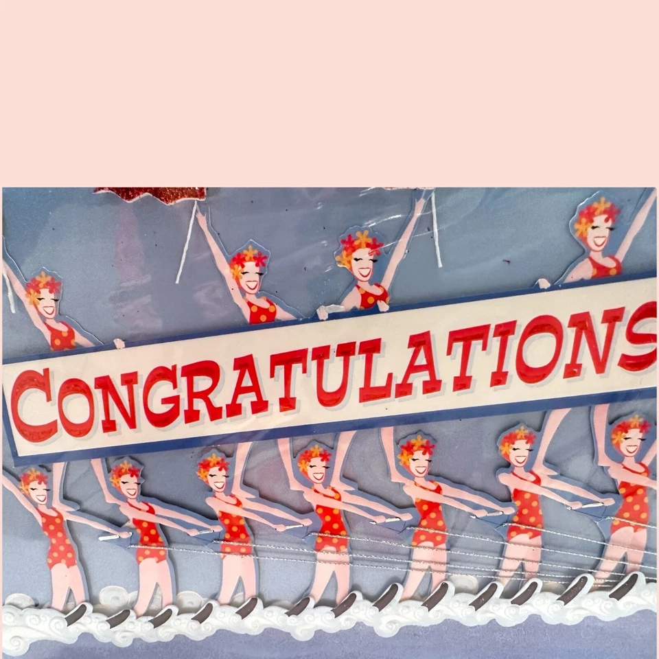 New Congratulations Standing Ovation Vintage Retro 50’s Style Art Greeting Card - Image 3 of 4