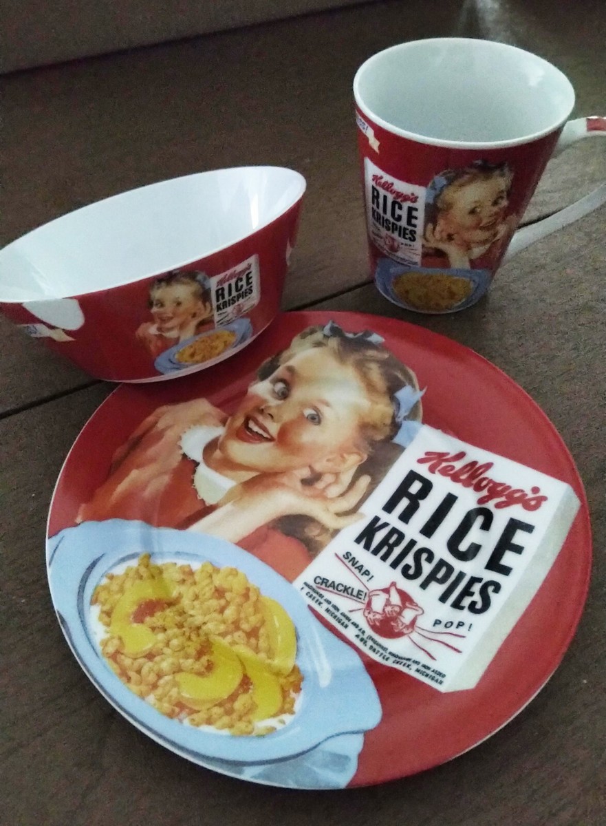 Kellogg's Vintage Kids' Rice Krispies Decorative Plate, Bowl And