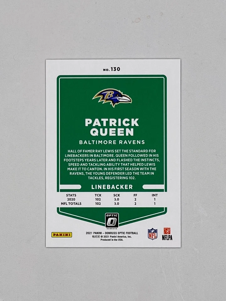 2021 Donruss Optic #130 Patrick Queen - Image 2 of 2