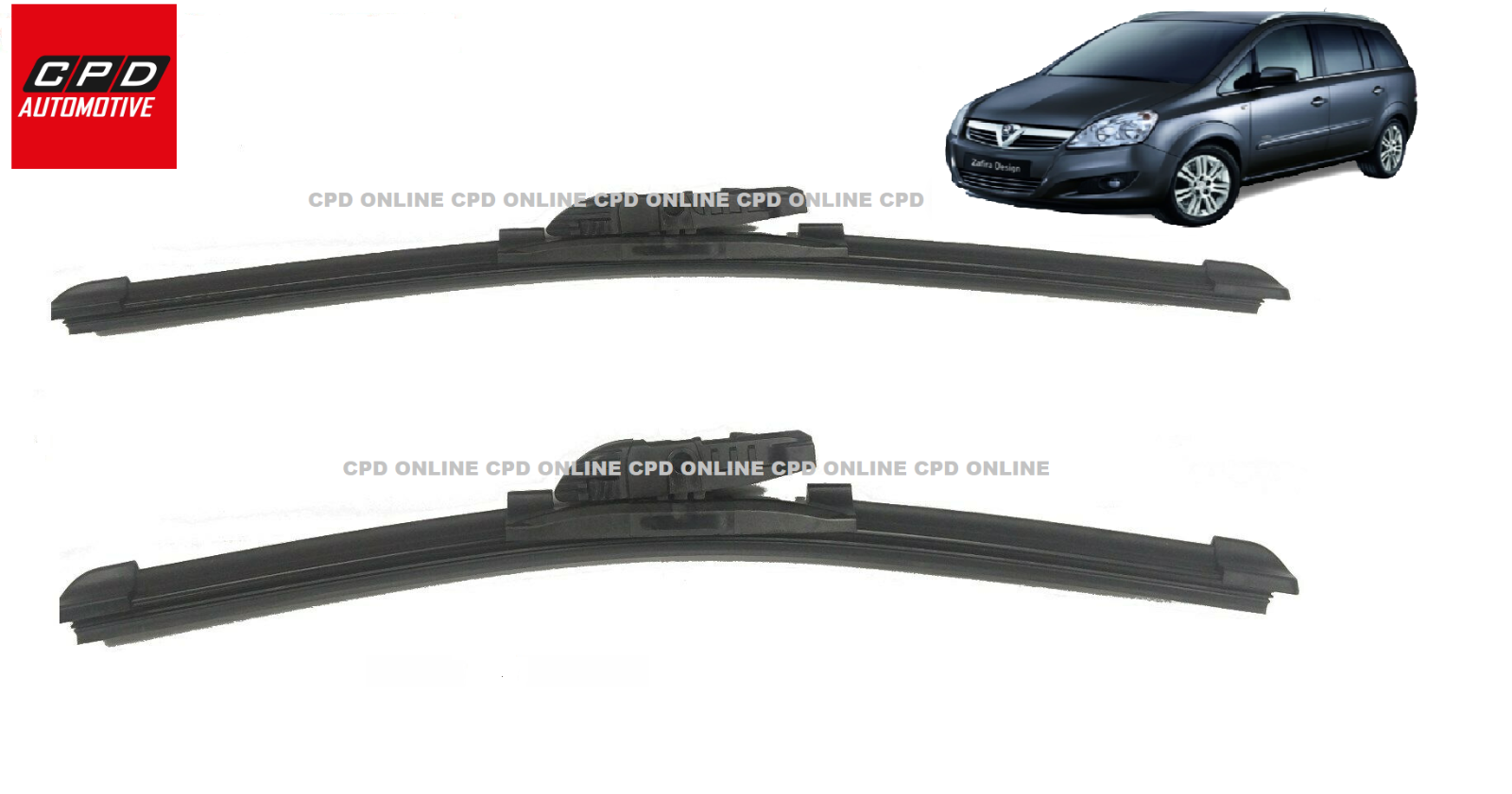 Vauxhall Zafira B (20052014) Front Aero Flat Wiper Blades 28" + 22