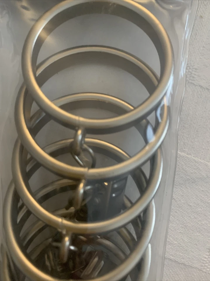 Juego de 7 anillos de clip Cambria Transitions soporte cortina níquel cepillado Foto 4 de 4