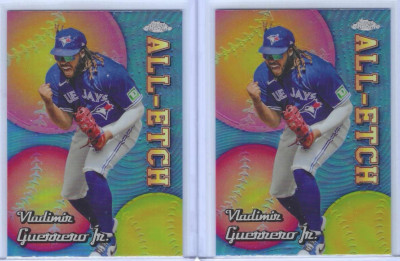 Lot of (2) Vladimir Guerrero Jr. 2024 Topps Chrome All-Etch Inserts #CAE3