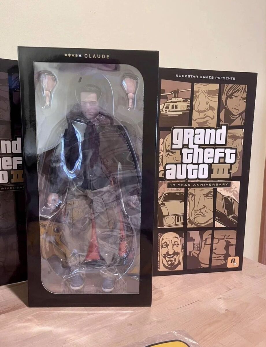 Rockstar Games Grand Theft Auto III Claude Rare Action Figure SEALED RARE  BUNDLE