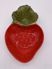 Vintage Poppy Trail California Pottery MCM Cottage Core Strawberry Chip & Dip