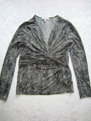 Shirt  Leo-Print  schwarz-grau-weiß   in Gr M  von MAX MARA   made in Italy