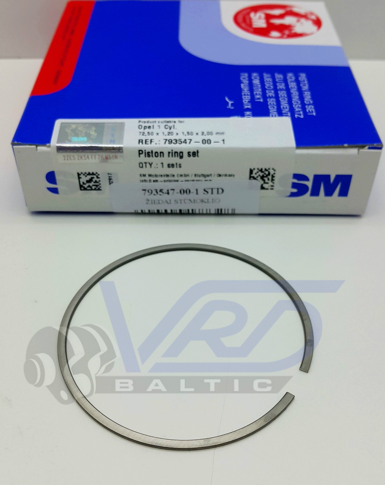 1 CYL. PISTON RINGS SET OPEL AGILA ASTRA G CORSA B CORSA C 1.2 16V