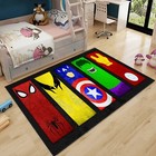 Character Carpet, Spiderman, Captain America, Hulk, Iron Man, Comics Cartoon,