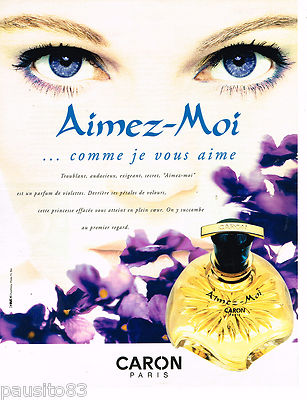ADVERTISEMENT ADVERTISING 065 1998 CARON perfume women LOVE ME