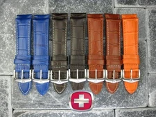 22mm Grain Leather STRAP Watch BAND Brown Blue Black VICTORINOX SWISS ARMY GX