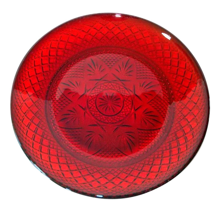 10 Available  - Luminarc Red Ruby Glass 8" Luncheon/Salad Plates Cristal 