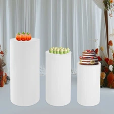 3x Pedestal Flower Stand Party Cylinder Pedestal Wedding Home Display Decoration