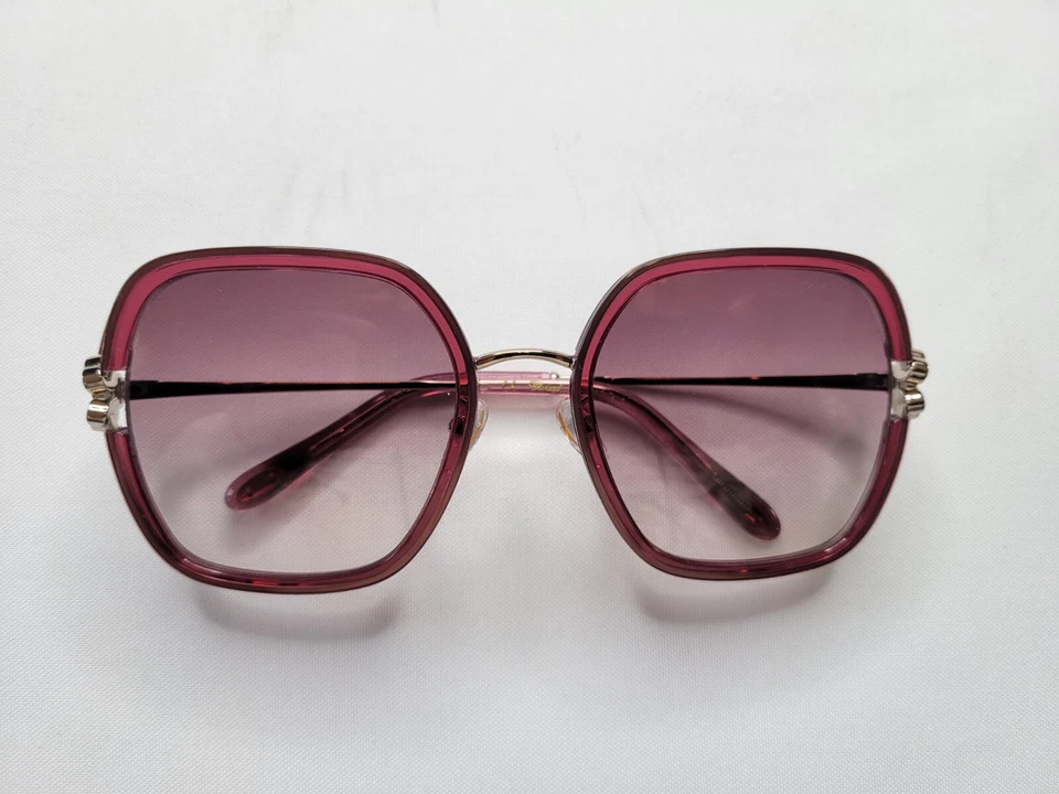 GAFAS DE SOL CHOPARD SCHG32V 0AFD PLATEADAS TRANSPARENTES ROSA FRAMBUESA HECHAS EN ITALIA Foto 2 de 4