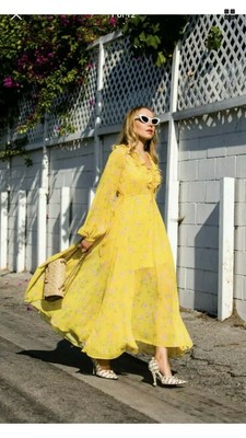 yellow floaty dress