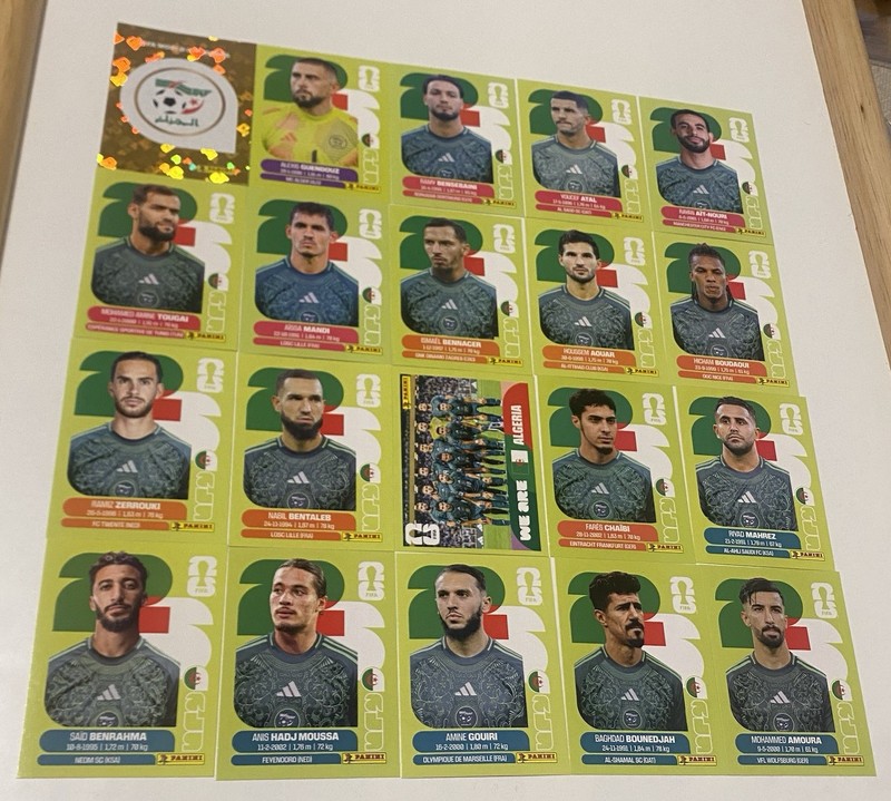 20x Algeria Complete Swiss Edition Green 2026 World Cup Panini United Edition