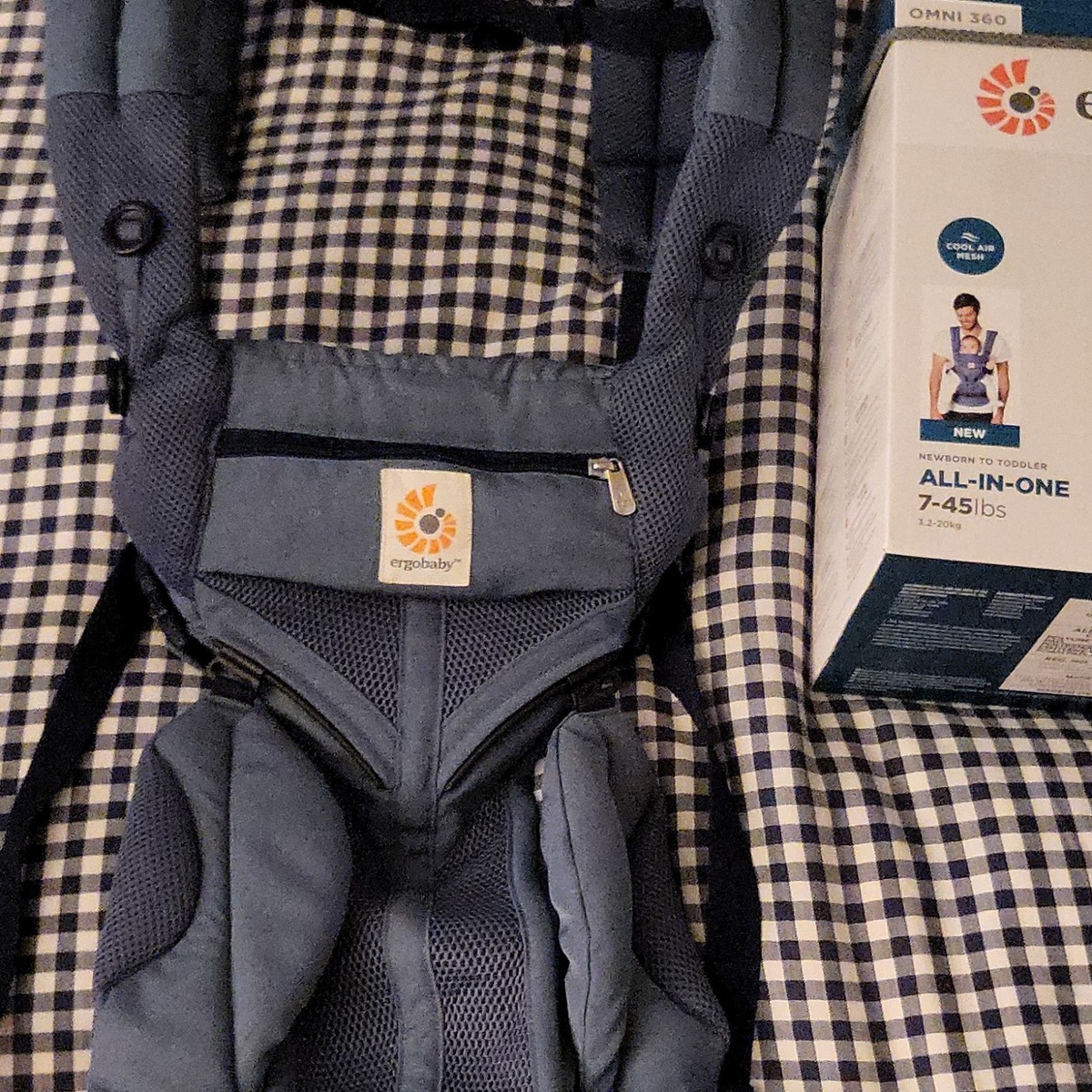 Ergobaby Omni 360 Cool Air Mesh Baby Carrier Blue Machine Washable