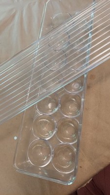 Kitchen Clear Acrylic Refrigerator Box Holder Holds 14 Eggs With Lid