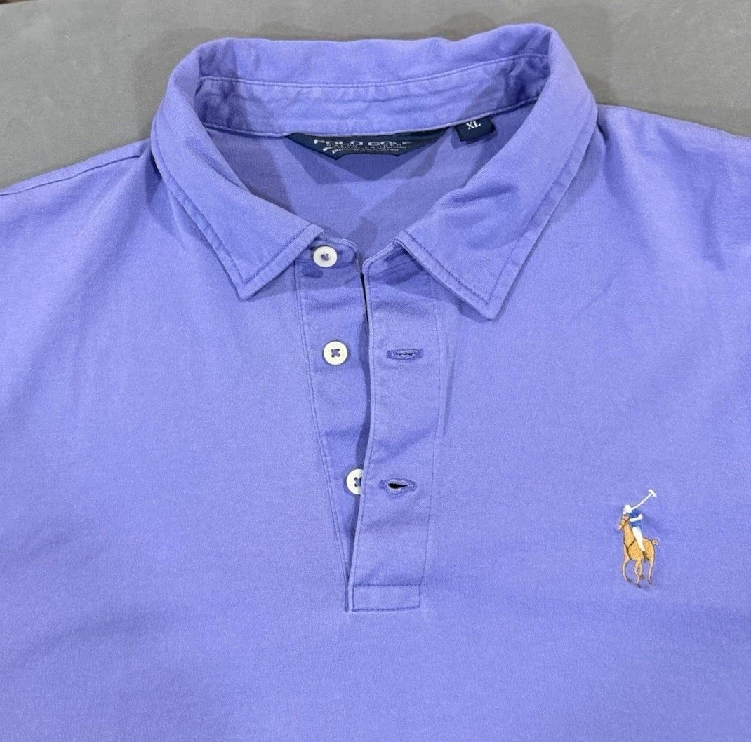 Polo Golf Ralph Lauren Shirt Mens XL Purple Trump National Golf Club Stretch