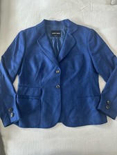 Giorgio Armani mid-blue Cashmere and silk blend sport jacket
