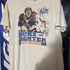 Reprint 1980s John Elway Duke of Denver Broncos T-Shirt NFL Classic HN3268