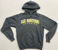 le moyne Dolphins Hoodie Champion Eco Fleece Mens Small Gray Pullover
