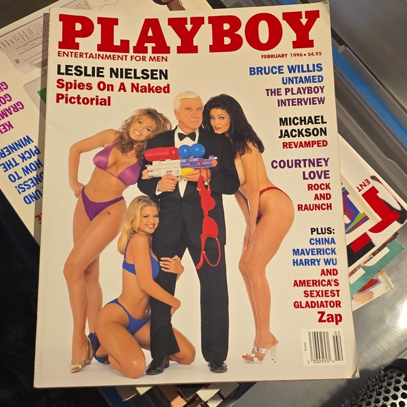 Playboy Magazine February 1996 Leslie Neilson Centerfold Complete Intact 