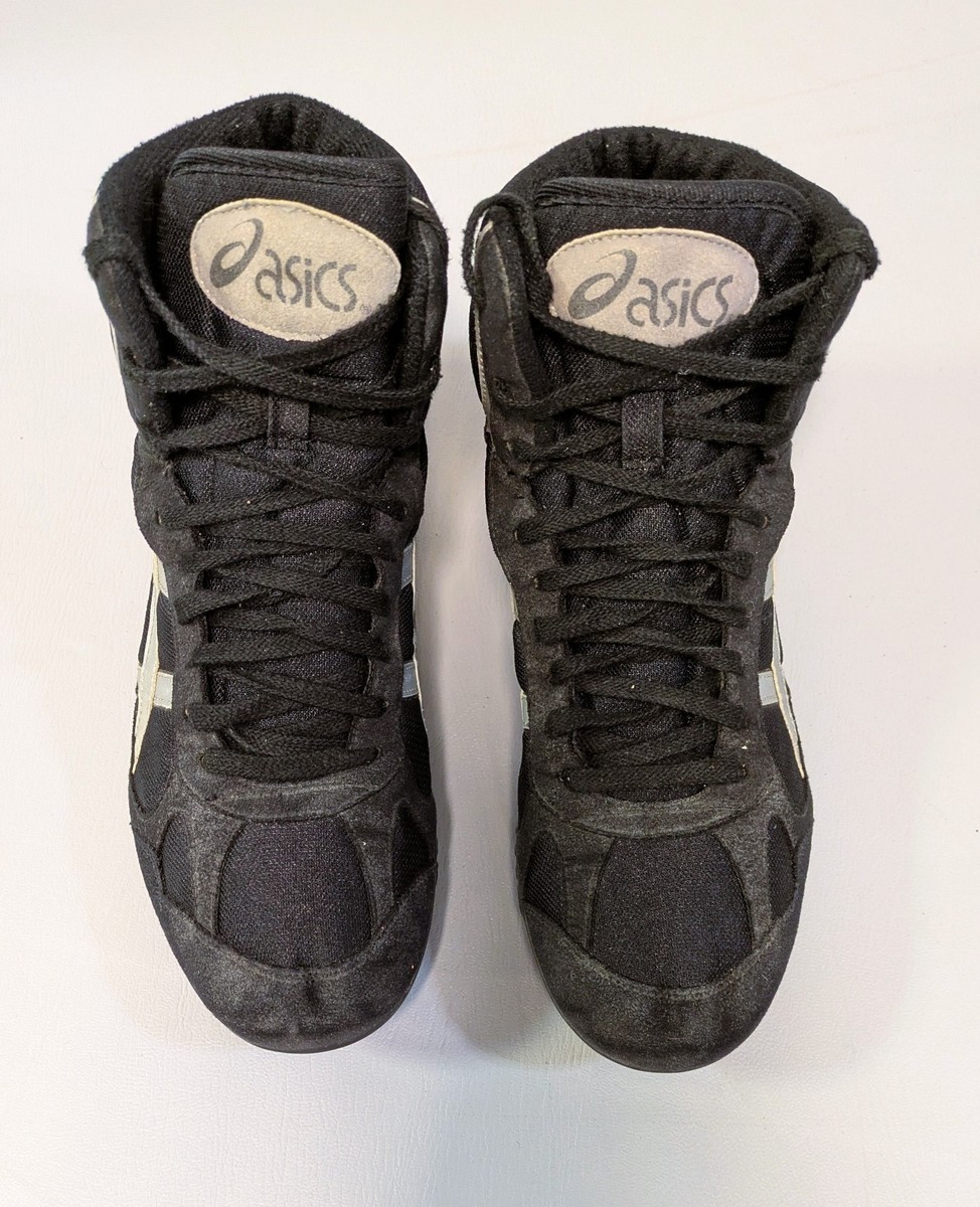 1996 Asics Split Second Wrestling Shoes Black/Silver JN602 Size