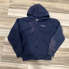 kids Navy Carhartt zip up hoodie with distressing