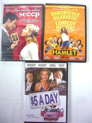 3 DVD New Sealed Comedies from 2000 s Scoop, Hamlet 2, $5 A Day