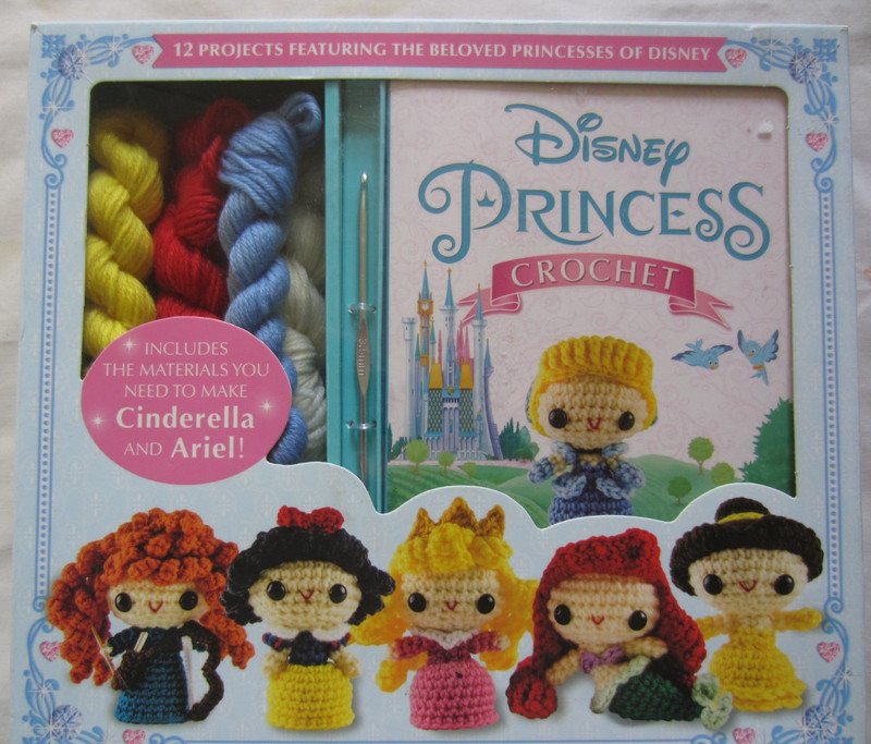 Disney Princess Crochet Cinderella & Arial Craft  Kit w/12 Projects Pattern Book