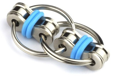 Porte-clés Flippy Chain Fidget – Lot De 4, Jouet Anti-stress Pour Doigts, Réducteur D'anxiété, TDAH Et Autisme, Noir/jaune/bleu/rouge