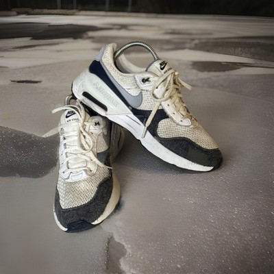 Nike Air Max System Low Athletic Sneakers, Size Youth 7, White Mesh/Gray Suede