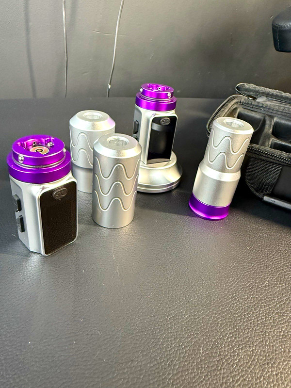 Cordless Tattoo Pen Kit Purple/Silver Aluminum w/ Case & Charging Cable