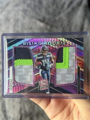 2019 Spectra DK Metcalf Rising Rookie /15 NUMBER MATCH PLAYER WORN 3 Color