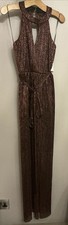 New Next Pink Shimmer Maxi Evening Dress - Size 12