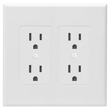 TayMac 2602W Revive Device Wall Plates 2-Gang Masque Decorator Cover, White