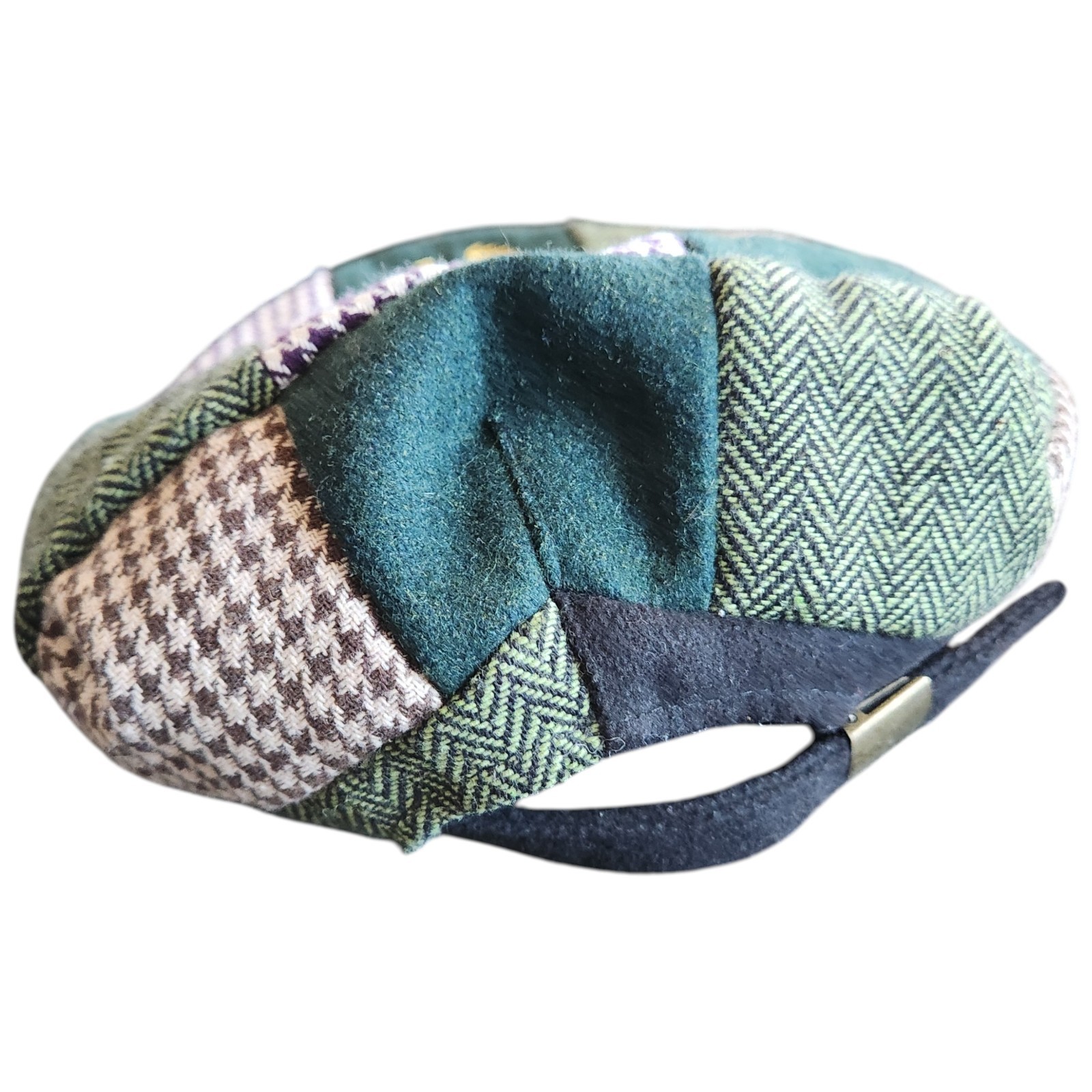 Ireland Green Patchwork Wool Flat Cap Adjustable … - image 4