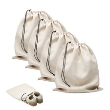 4 Pcs Travel Shoe Bags Packing 17.7x13.8 Inch Dustproof Flannel Drawstring
