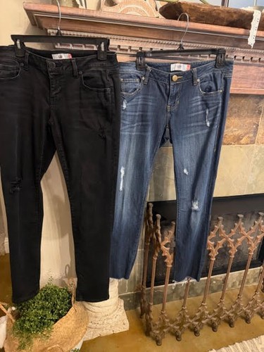 2 Pairs CAbi Slim Boyfriend Distressed Jeans #3045/#3387 - Size 4  - Used
